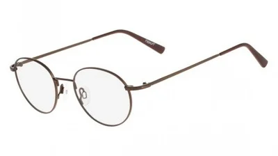 Flexon Edison 600 210 Eyeglasses Round Brown Full Rim Frames 47-19-140