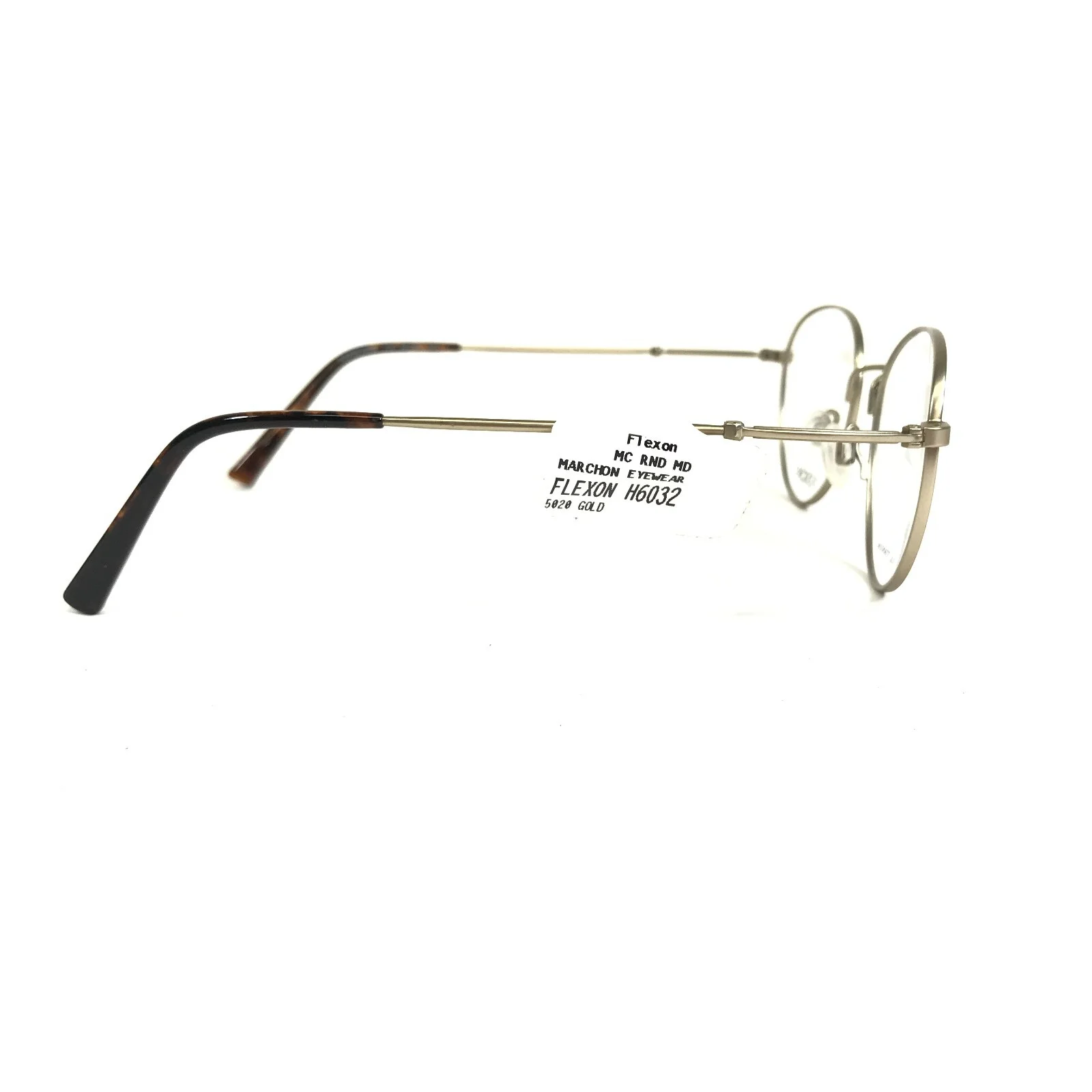 Flexon Eyeglasses Frames H6032 710 Gold Round Full Wire Rim 50-20-145 3