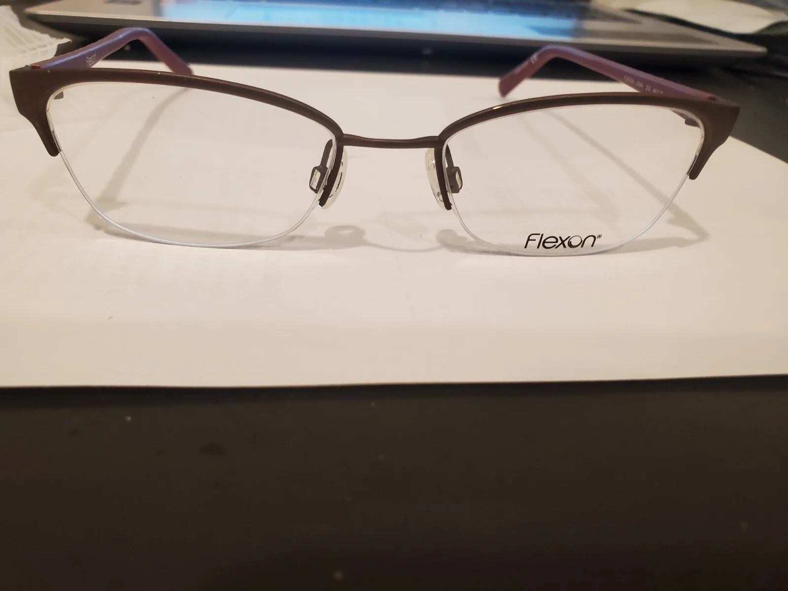 Flexon Lena 505 Semi-Rimless 49/18/135MM NEW TITANIUM B30MM Eyeglasses FLEXIBLE