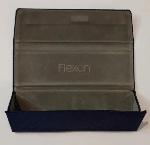 Flexon Triangular Sunglass Eyeglass Reading Glass Case Blue Magnetic 3
