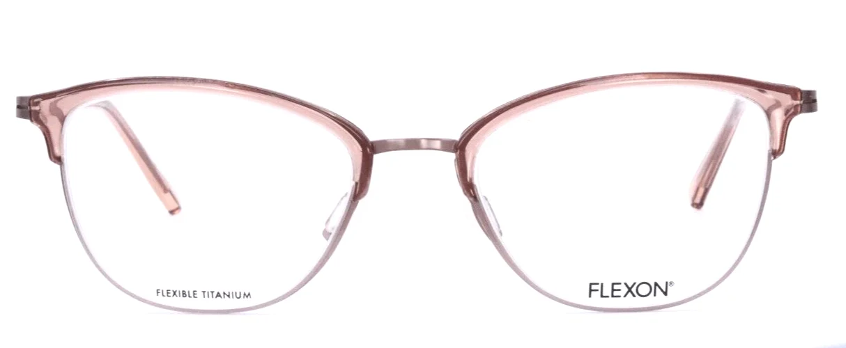 FLEXON W3023 640 Blush Womens Cat Eye Full Rim Eyeglasses 52-20-140 B:39 2