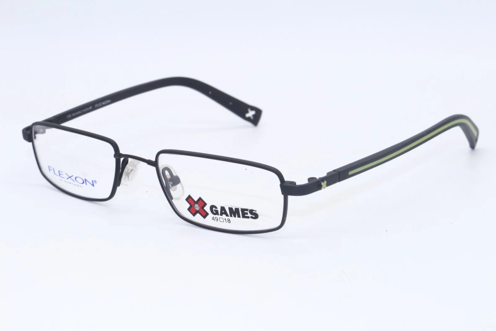 FLEXON X GAMES HAWK OIL SLICK BLACK AUTHENTIC FRAMES EYEGLASSES 49-18