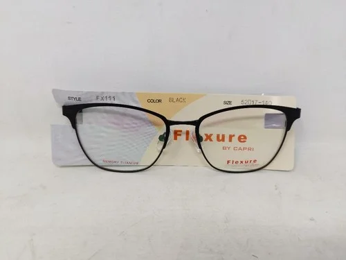Flexure by Capri FX111 Unisex Eyeglasses Frames Black Metal 52-17-140