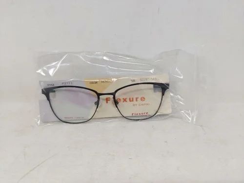 Flexure by Capri FX111 Unisex Eyeglasses Frames Black Metal 52-17-140 3