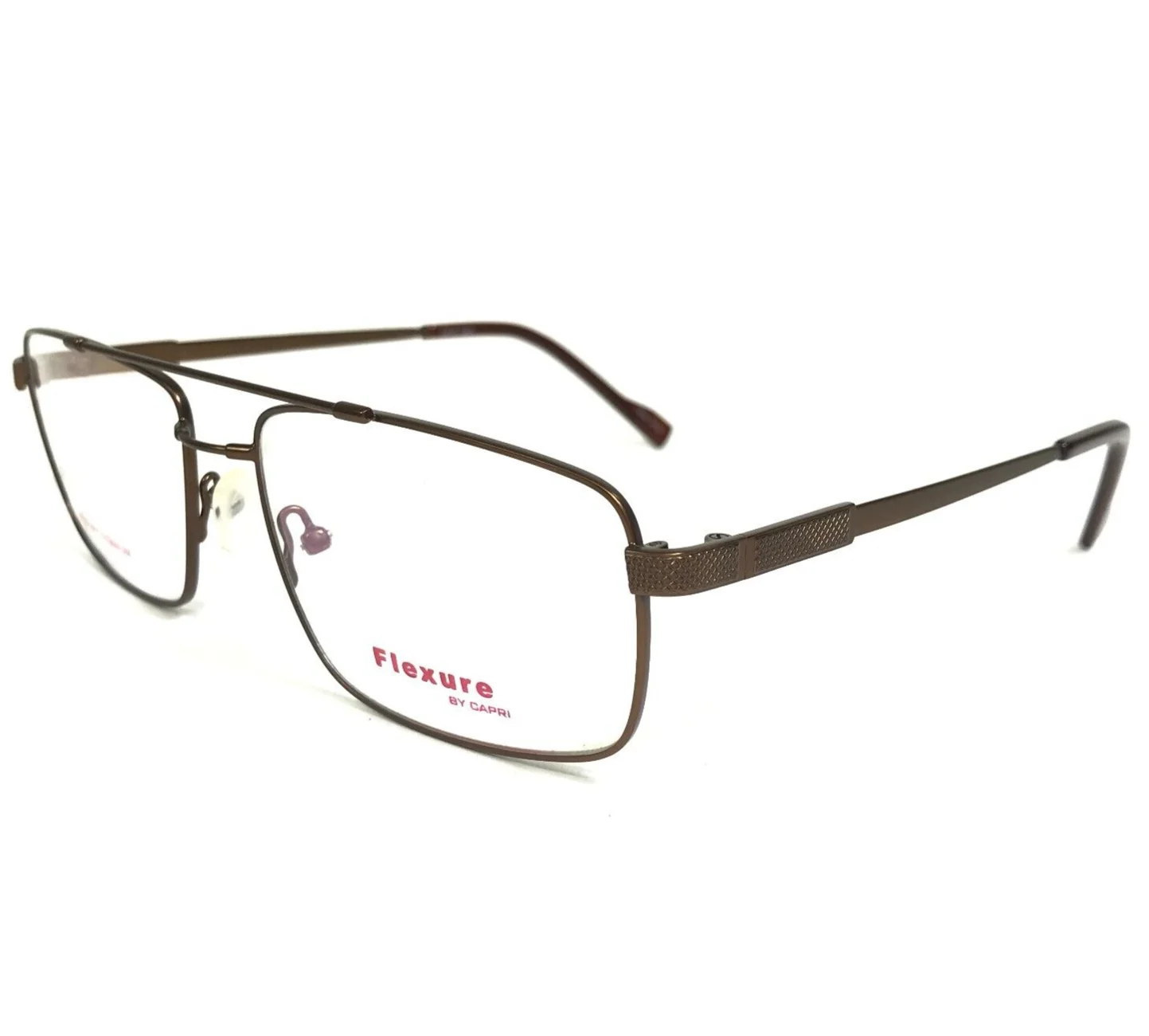 Flexure Eyeglasses Frames FX107 Brown Memory Titanium Extra Large Wide 57-17-145