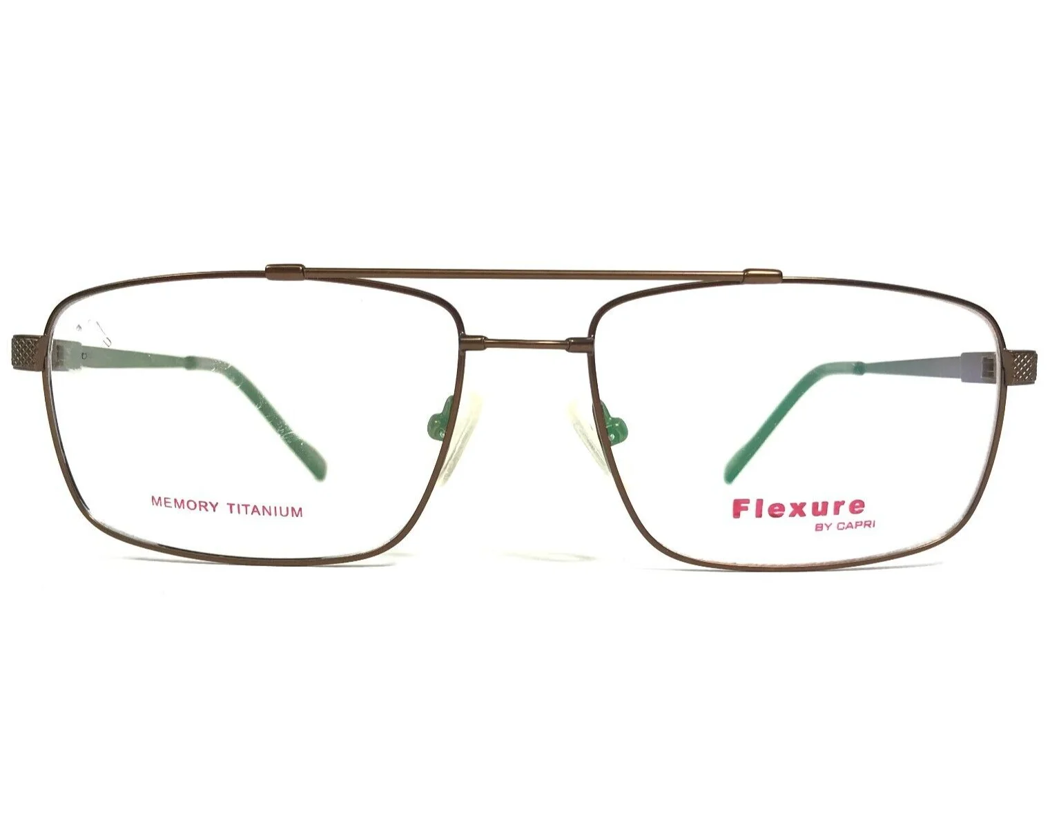 Flexure Eyeglasses Frames FX107 Brown Memory Titanium Extra Large Wide 57-17-145 2