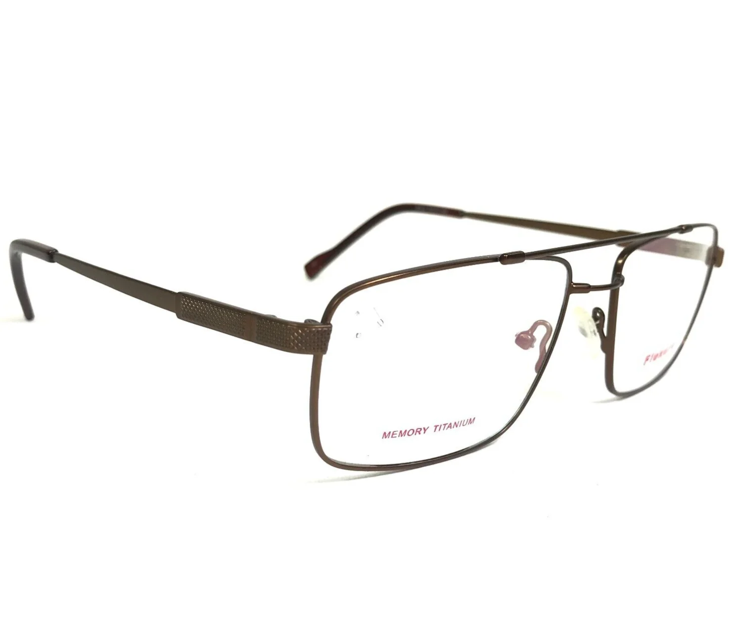 Flexure Eyeglasses Frames FX107 Brown Memory Titanium Extra Large Wide 57-17-145 3