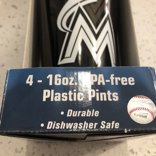 Florida Marlins set of 4 Plastic Pint Glasses new BPA FREE 2