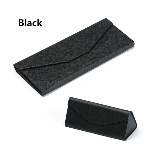 Foldable Eyeglass Storage Case Glasses Triangular Leather Hard Protecting Box 2