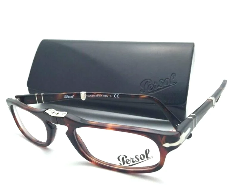 Folding PERSOL Rx-able Eyeglasses 2886-V 24 51-22 Havana Tortoise Frames w/Case