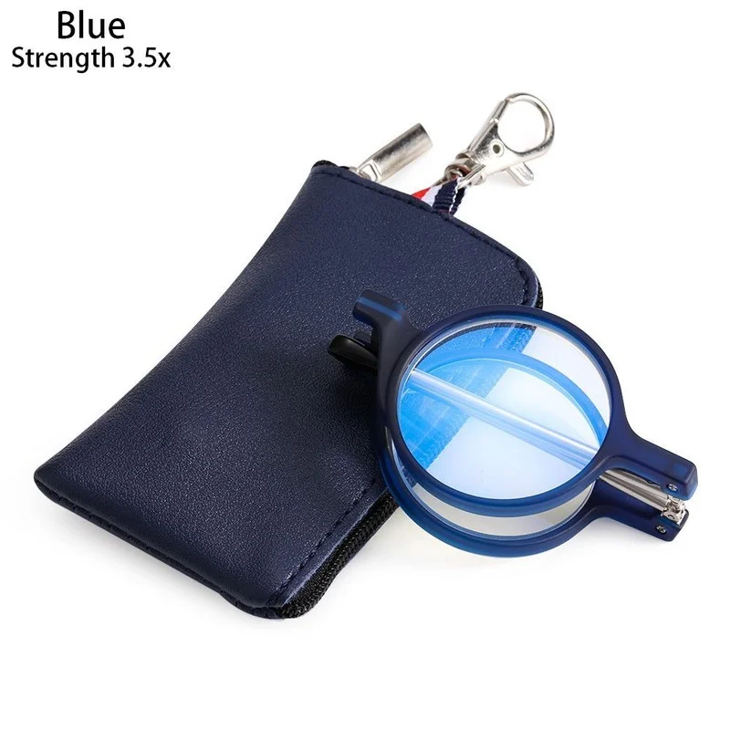 Folding Presbyopia Eyeglasses Readers Mini Reading Glasses with Keychain Case 2