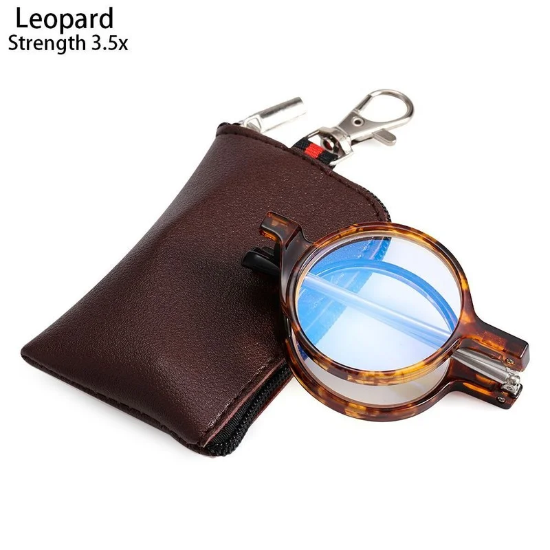 Folding Presbyopia Eyeglasses Readers Mini Reading Glasses with Keychain Case 3
