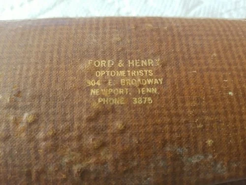 Ford & Henry Optometrists Vintage Eye Glass Case Newport, TN Tennessee 2