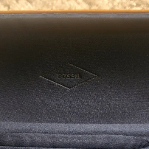 Fossil Brown Leather Hard Eyeglasses Sunglasses Case 6 x 2.75 x 1.25 4