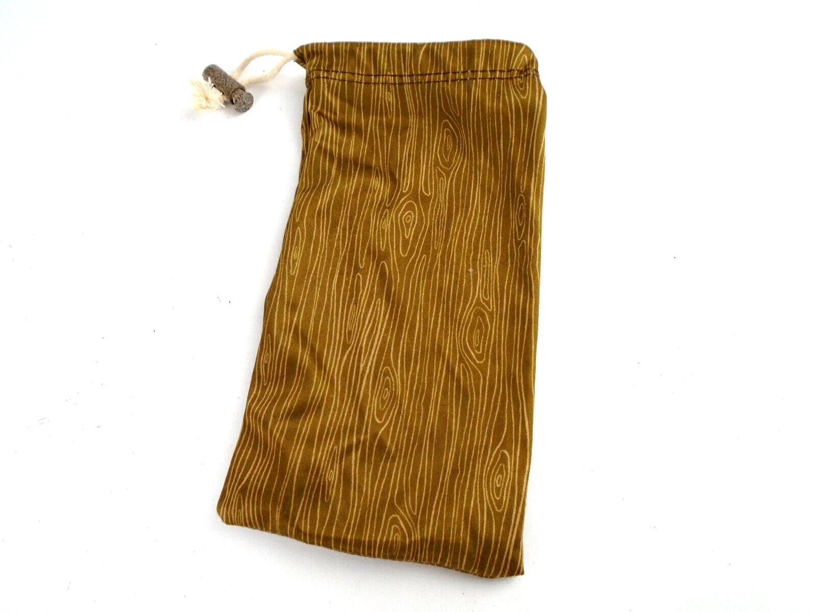 Fossil Drawstring Brown Soft Sunglass Eyeglass Case Microfiber Cord Woodgrain 2