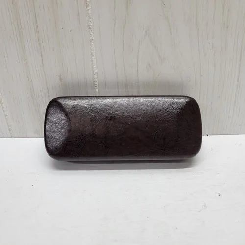 Fossil Eyeglasses Case Hard Clamshell Dark Brown Design Embossed Logo 3