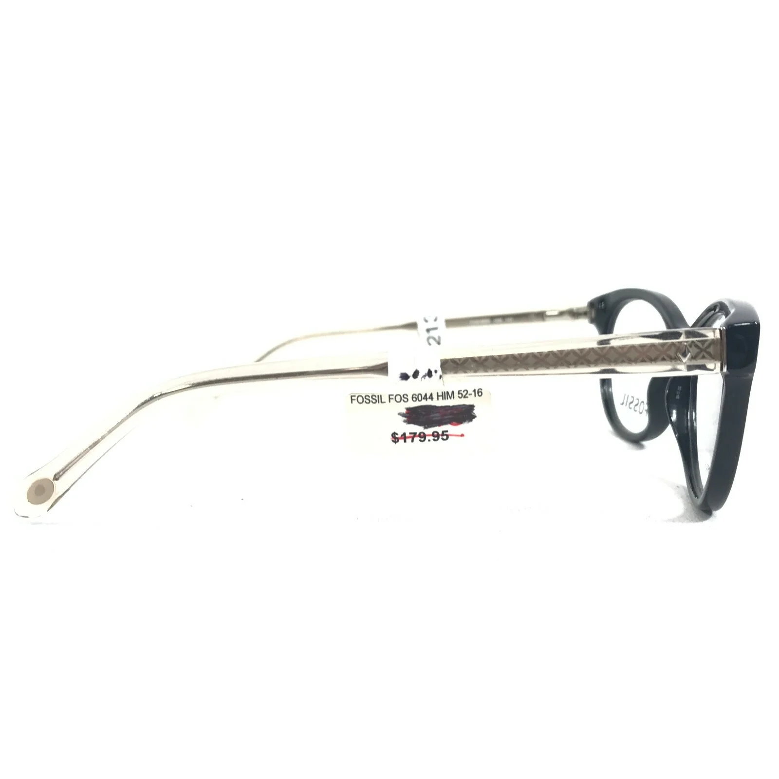 Fossil FOS6044 HIM Eyeglasses Frames Black Round Cat Eye Thick Rim 52-16-140 2