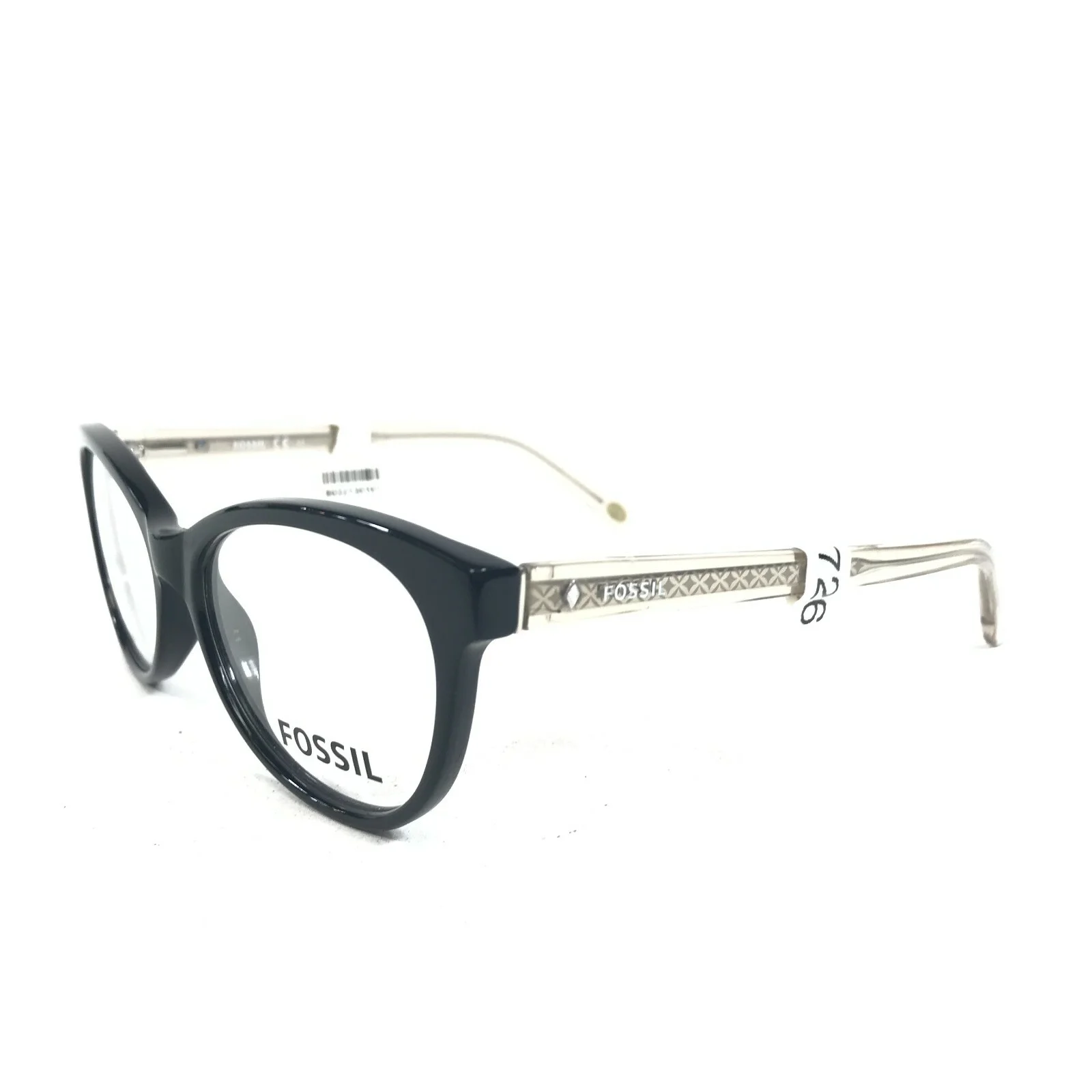 Fossil FOS6044 HIM Eyeglasses Frames Black Round Cat Eye Thick Rim 52-16-140 4