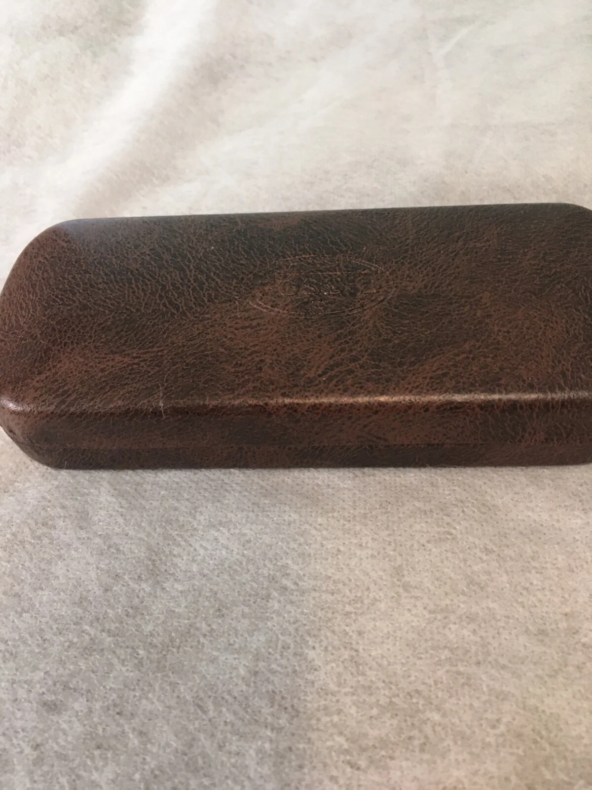 Fossil Hard Eyeglass Case Storage Travel Sunglasses Holder Brown