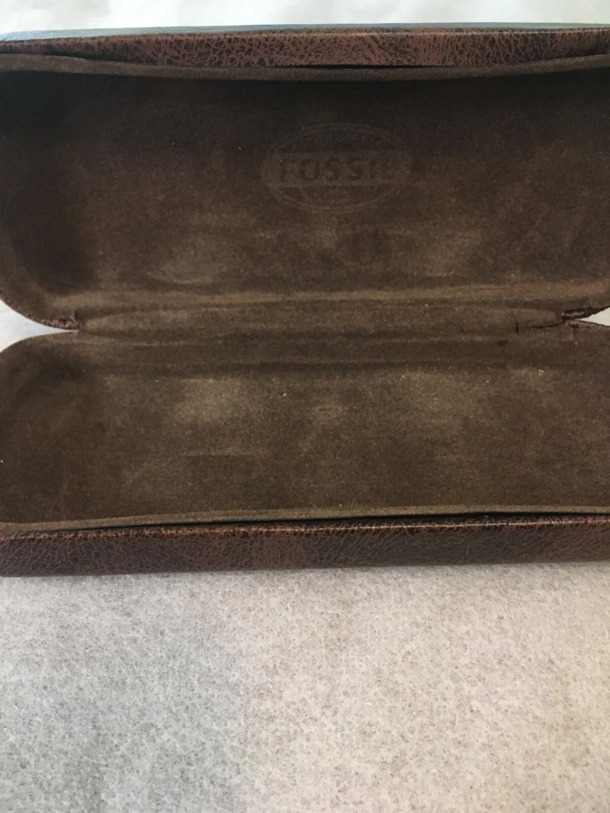 Fossil Hard Eyeglass Case Storage Travel Sunglasses Holder Brown 4