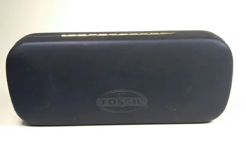 Fossil Hard Eyeglasses Case Blue Felt Lining Rectangular Glasses Holder. 2