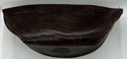 Fossil Sunglass Eye Glass Leather Case Magnetic Closure Brown 2