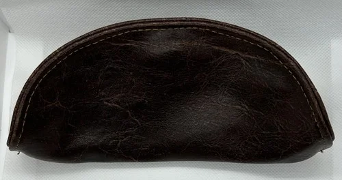 Fossil Sunglass Eye Glass Leather Case Magnetic Closure Brown 4