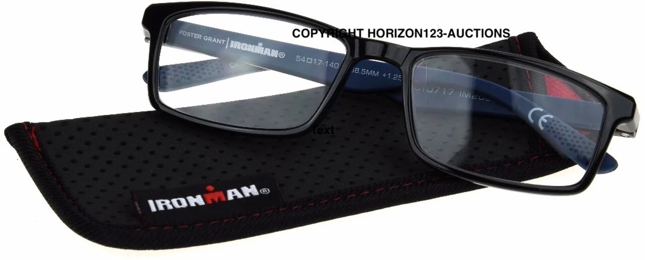 Foster Grant IRONMAN IM2002 Reading Glasses-Black/BLUE IronFlex-PICK STRENGTH🔥