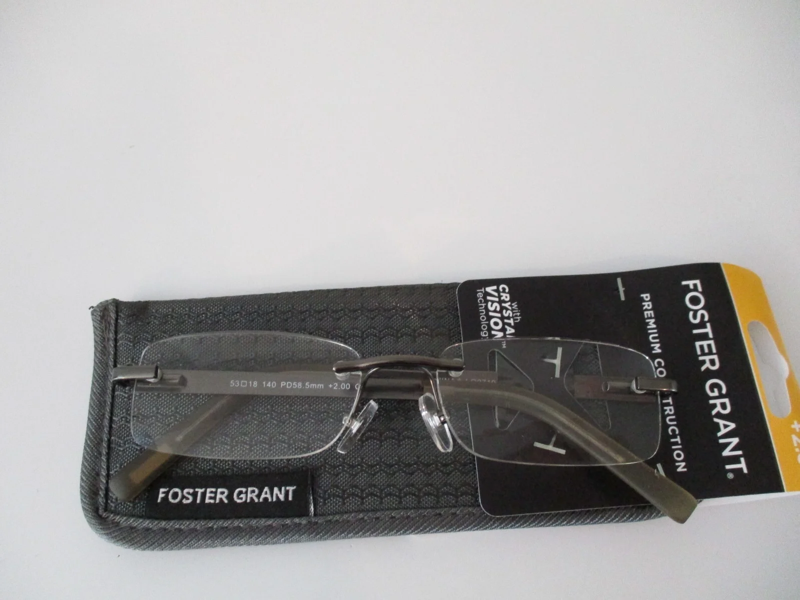 Foster Grant Magnivision Blake Silver Men Rimless Reading Glasses 1.0 1.25 1.5