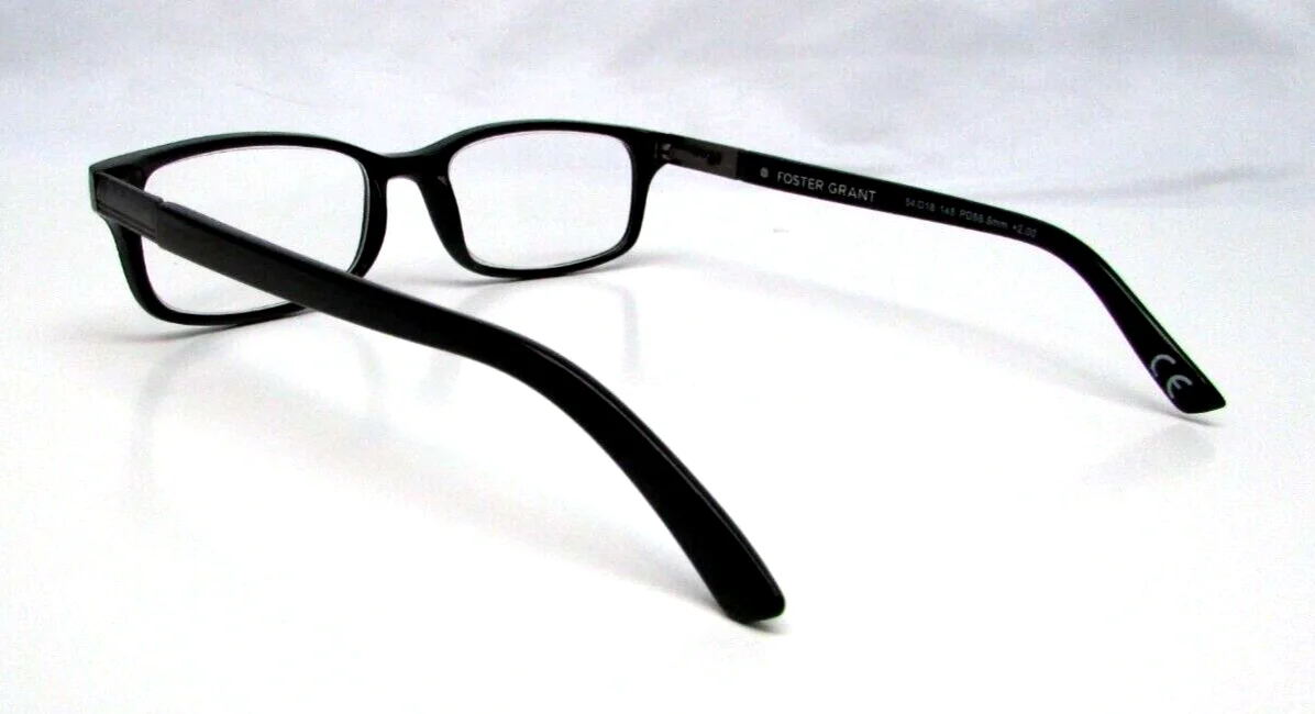 Foster Grant Reading Glasses BOSTON BLK 54/18-145 +2.00 4