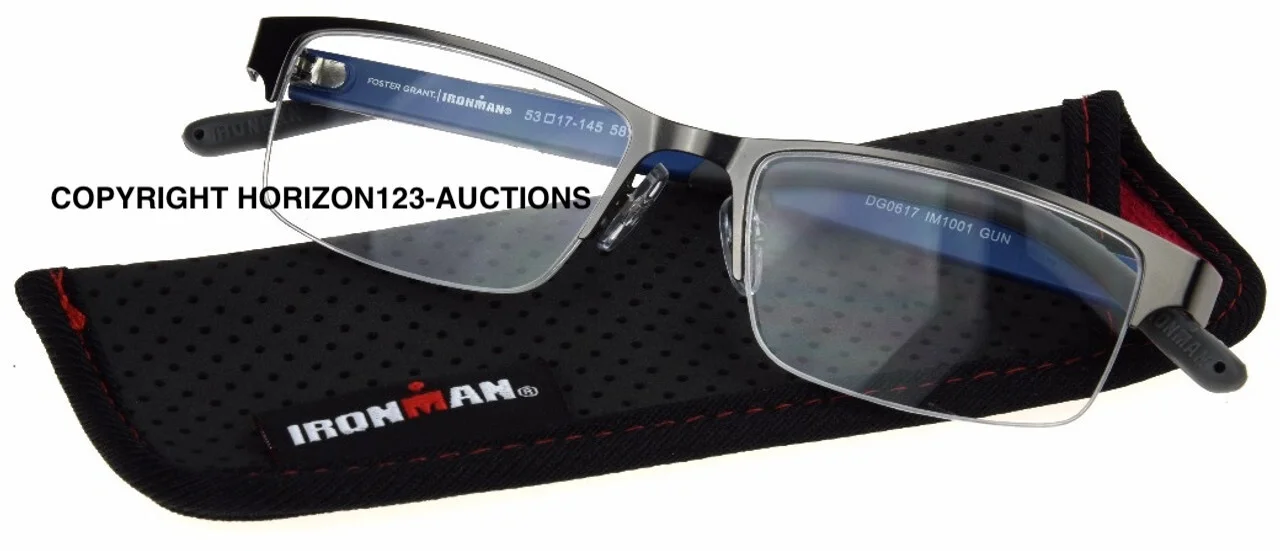 Foster Grant Reading Glasses IRONMAN IM1001 GRAY/BLUE+IronFlex-PICK STRENGTH🔥