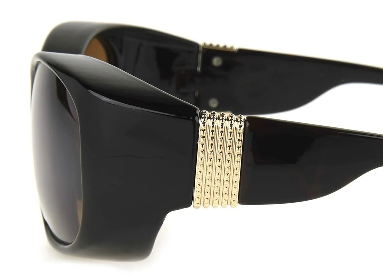 Foster Grant Solar Shield Sunglasses SS029 Fit Over RX Eyeglass Oval Black Lrg 2