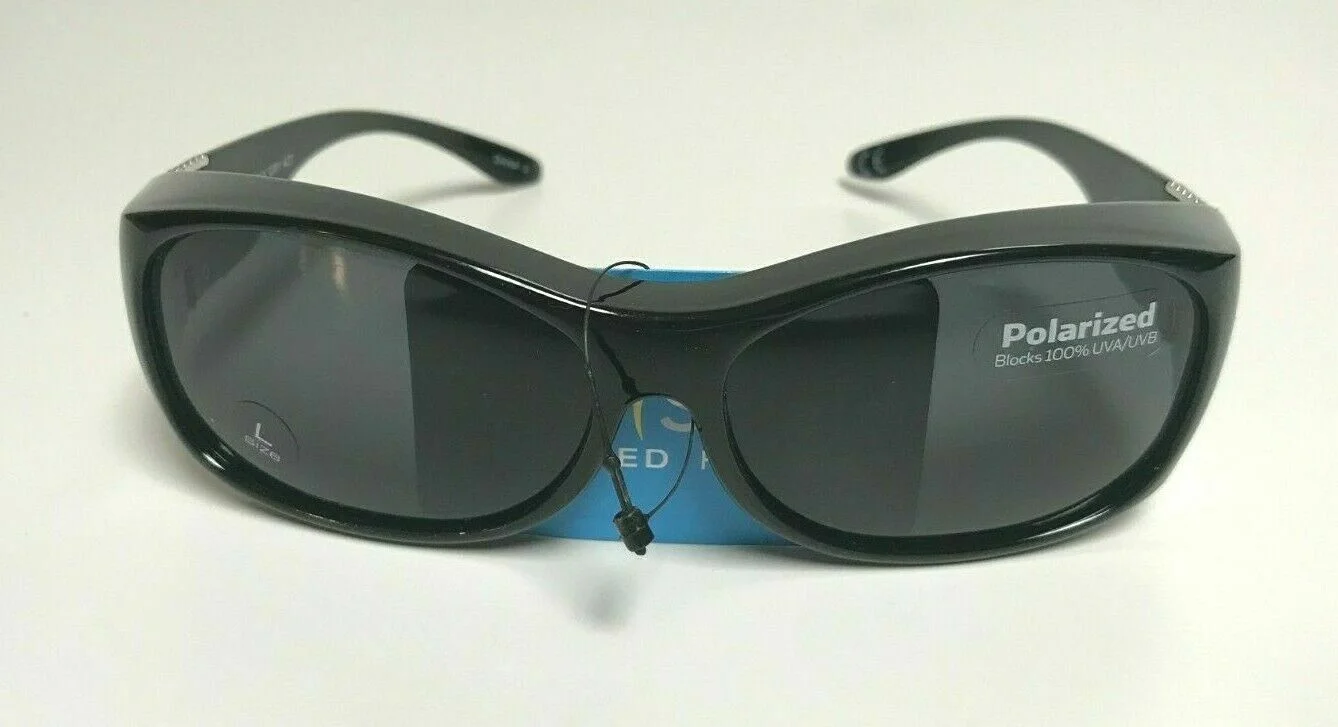 Foster Grant Solar Shield Sunglasses SS029 Fit Over RX Eyeglass Oval Black Lrg 4