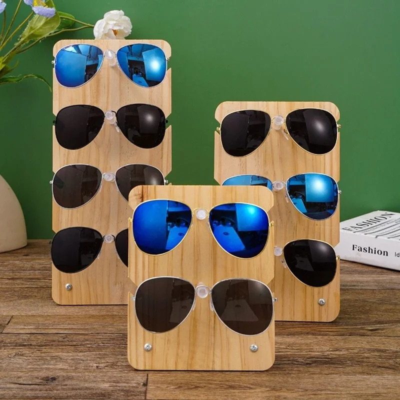 Frame Tray Solid Wood Stand Eyeglasses Organizer Shelf Sunglass Display Rack
