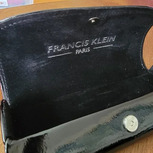 Frances Klein Eyeglasses Case and Cloth Only Black Patent Leather Bow 3