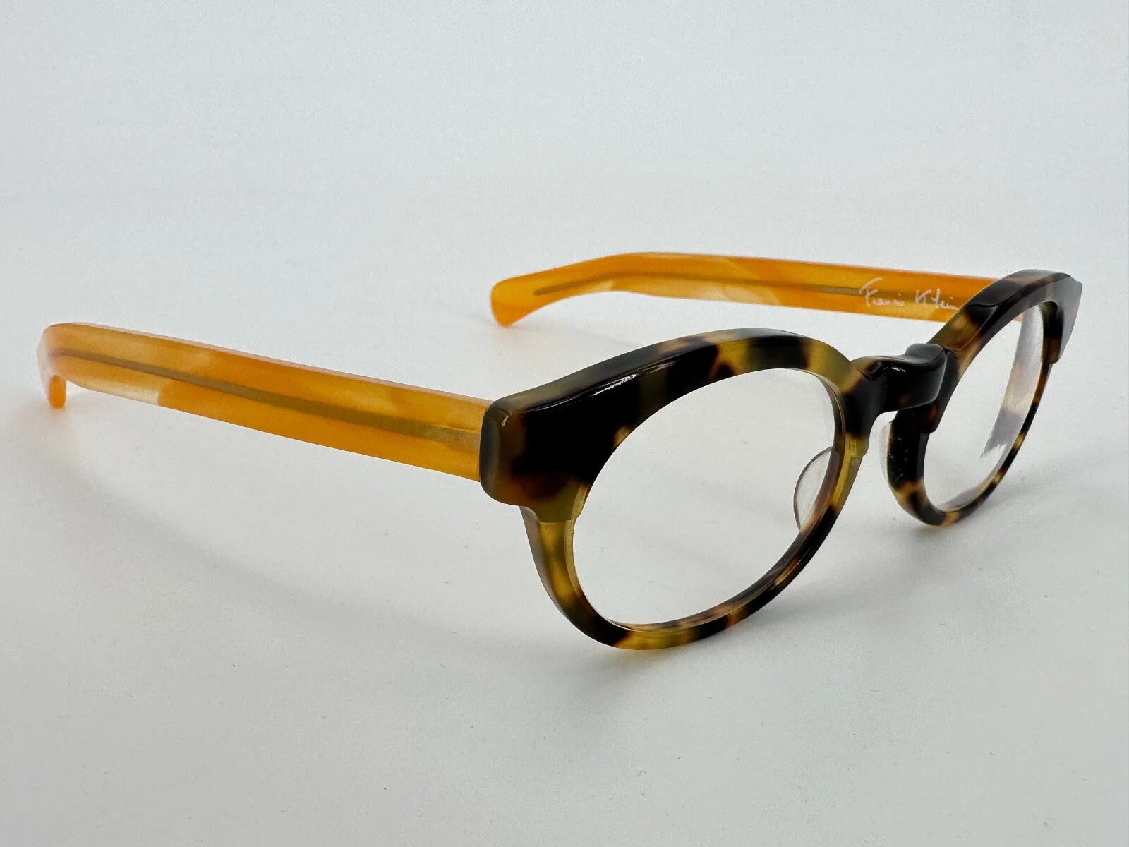 Francis Klein Felix Eyeglasses FRAMES A85.A89 Yellow Tortoise Brown France H673