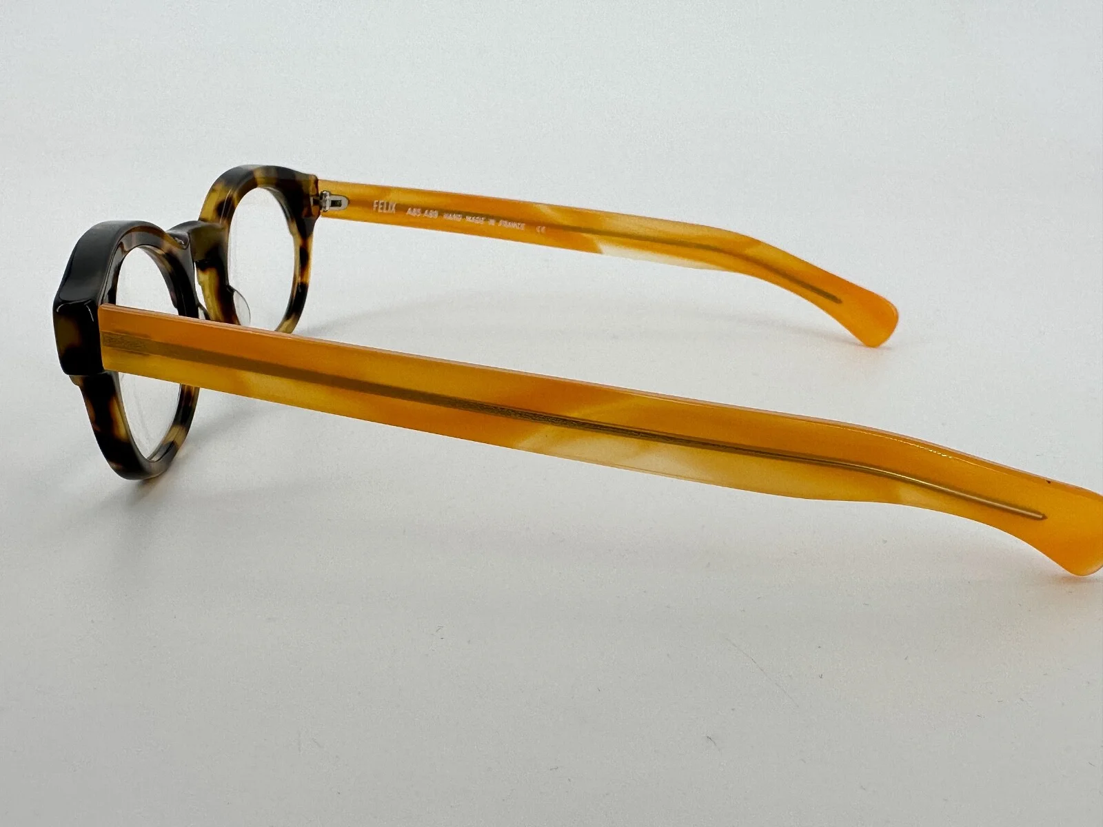 Francis Klein Felix Eyeglasses FRAMES A85.A89 Yellow Tortoise Brown France H673 3