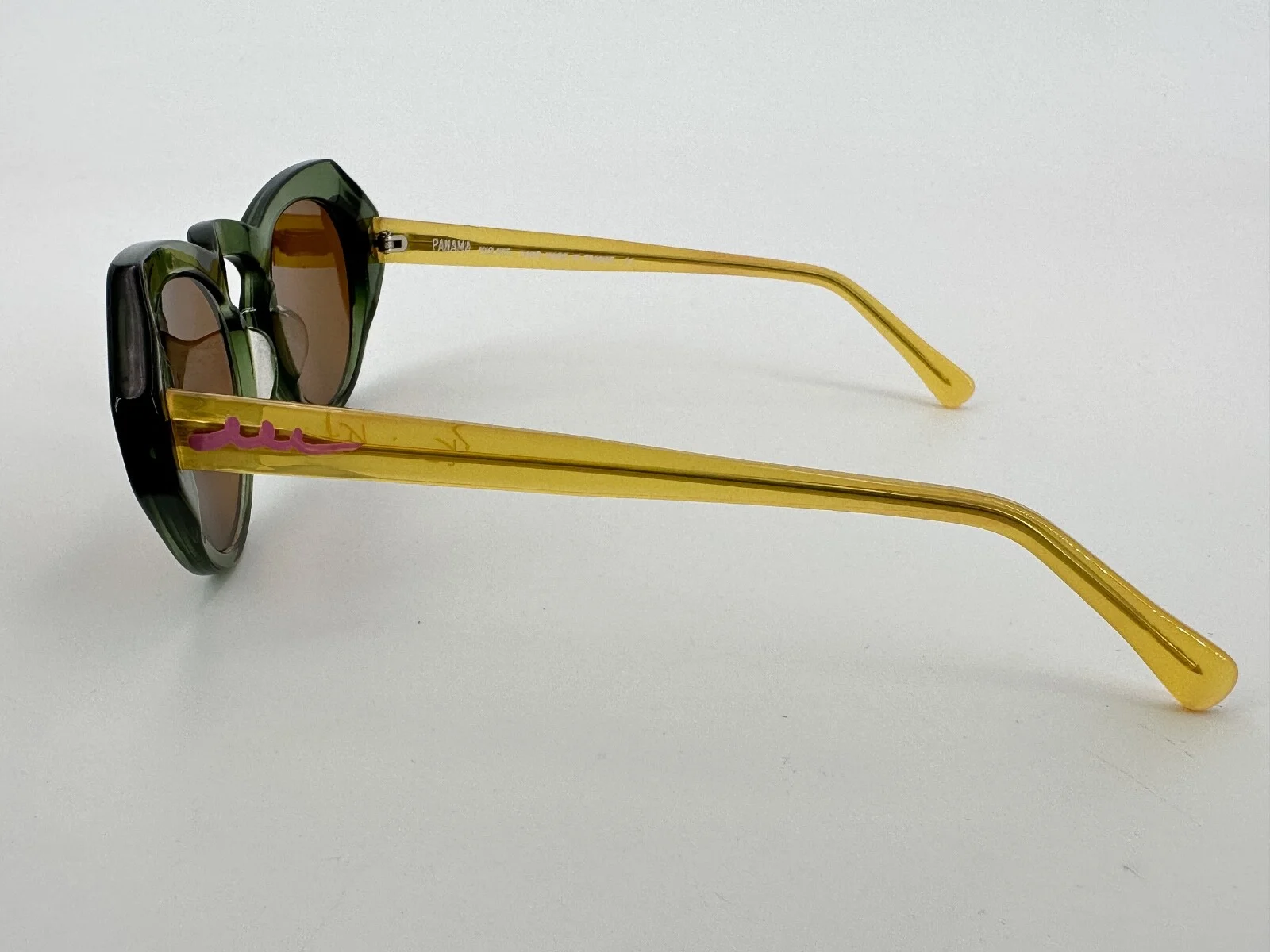 Francis Klein Panama Eyeglasses FRAMES N19.N15 Yellow Green Cat Eye France H674 3