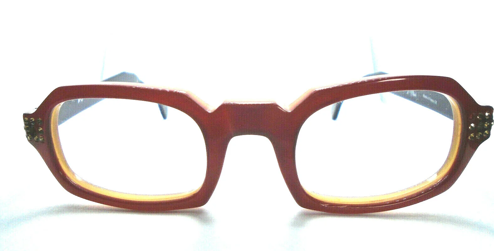 Francis Klein RIO Red/Black 46-14-150 Eyeglasses Rectangle Frames France