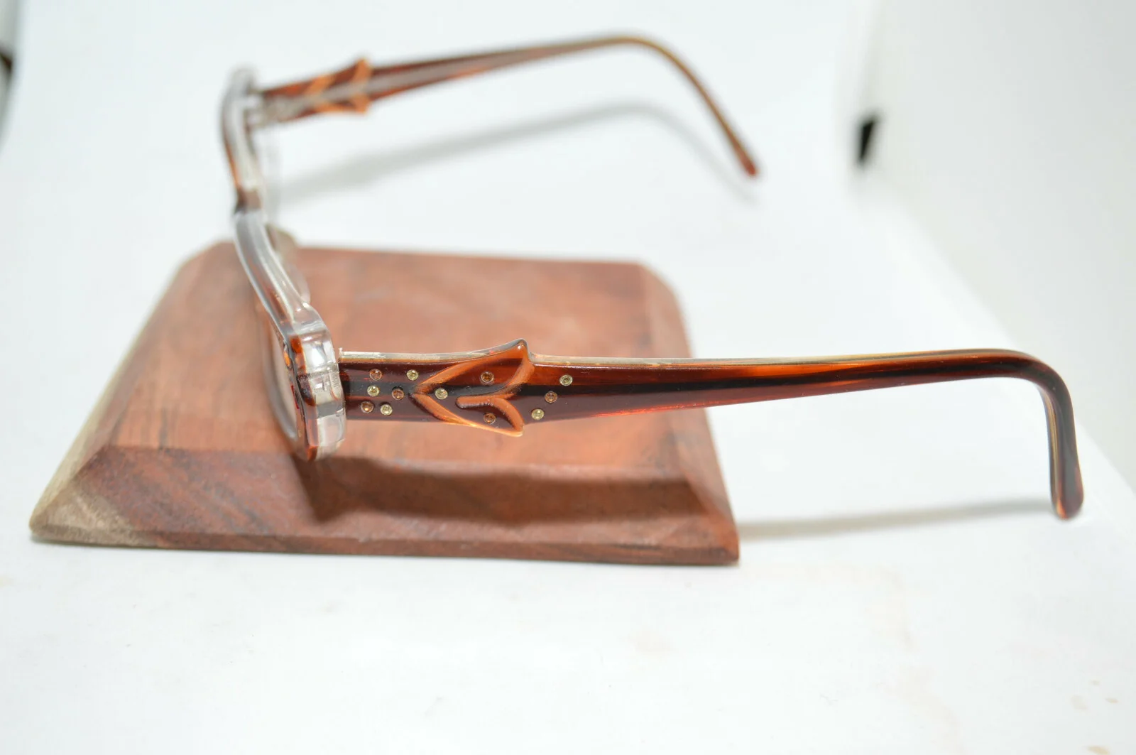 Francis Klein VIVIA Eyeglass/Sunglass Frames Brown France Rhinestones 2