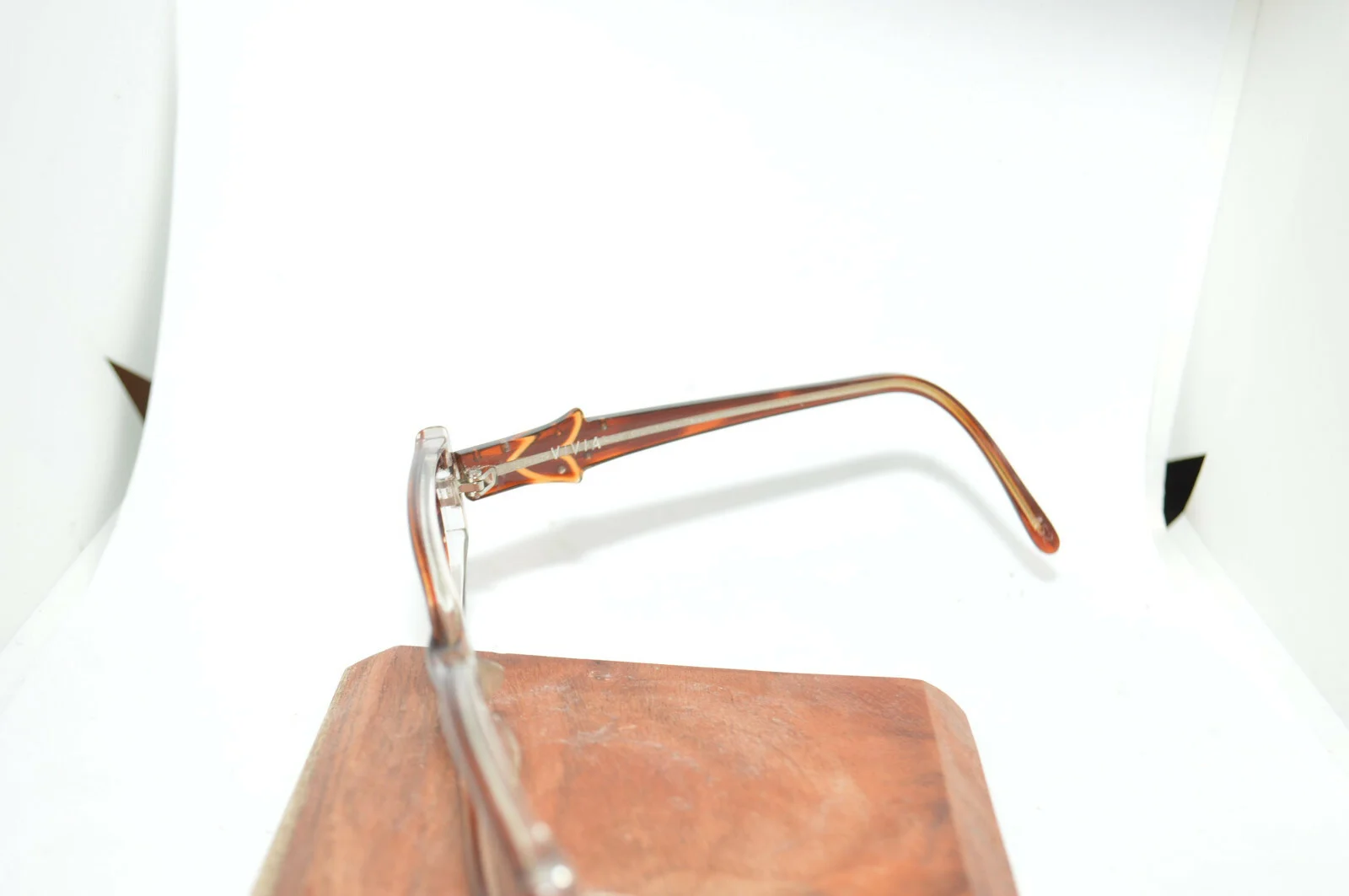 Francis Klein VIVIA Eyeglass/Sunglass Frames Brown France Rhinestones 3