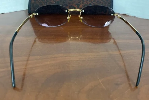Fred Eyeglasses CUT 008 Rimless Gold Tone Polarized Lens 688152 Made In France 4