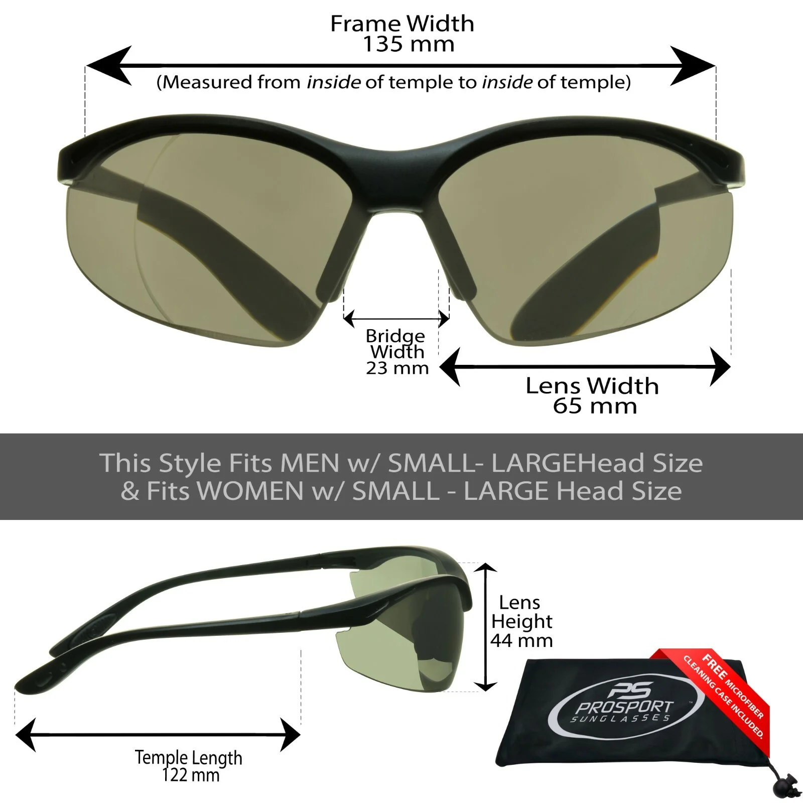 Full Lens Magnification Safety Reader EyeGlasses│Sport Wrap-around│Non Bifocal 4