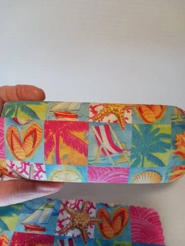 Fun Colorful Beach Theme Eyeglass Hard Case Or Sunglasses With Matching Cloth 2