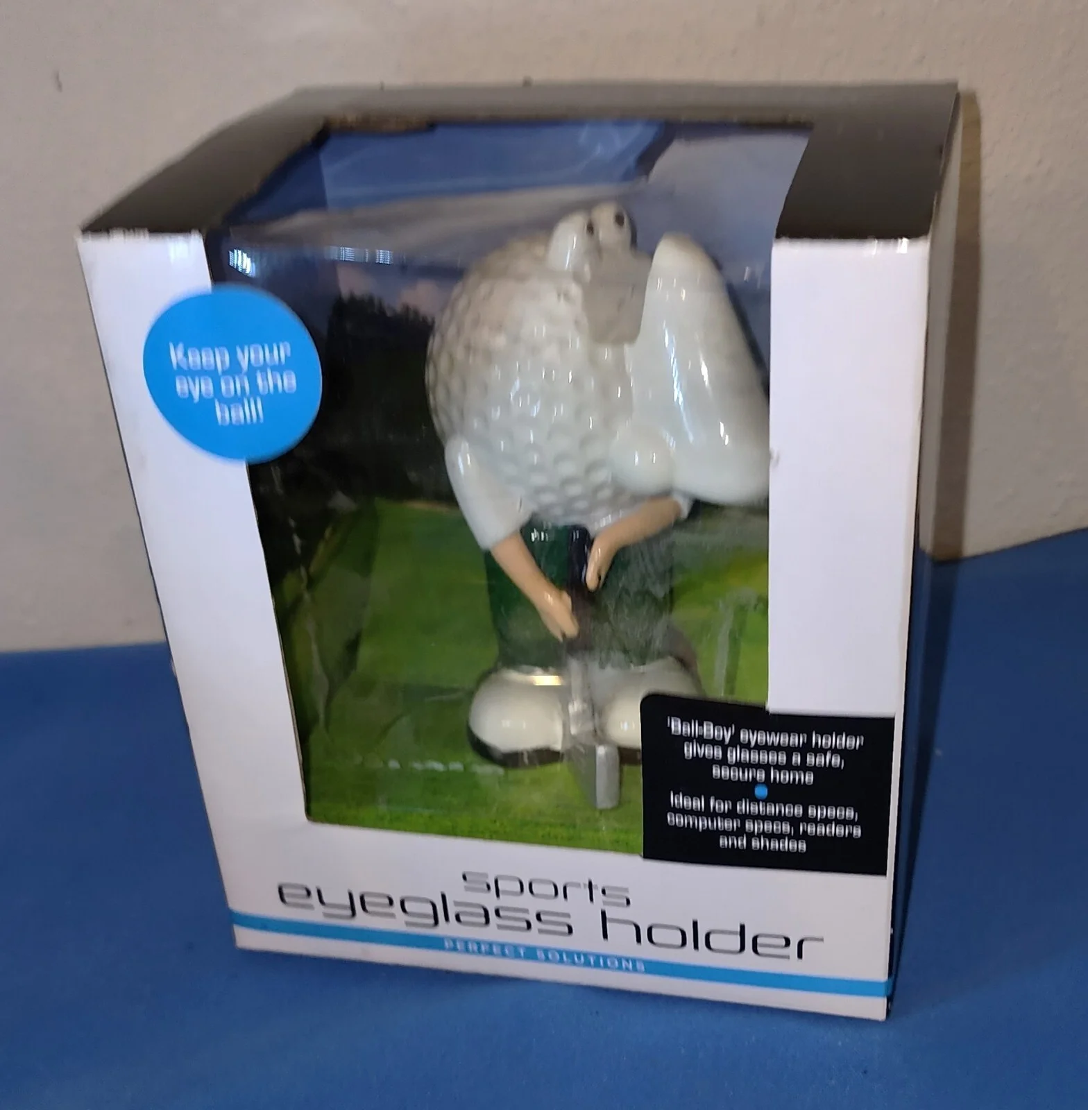 Funny Golfball Shaped Head Eyeglass Holder, Novelty, Stocking Stuffer