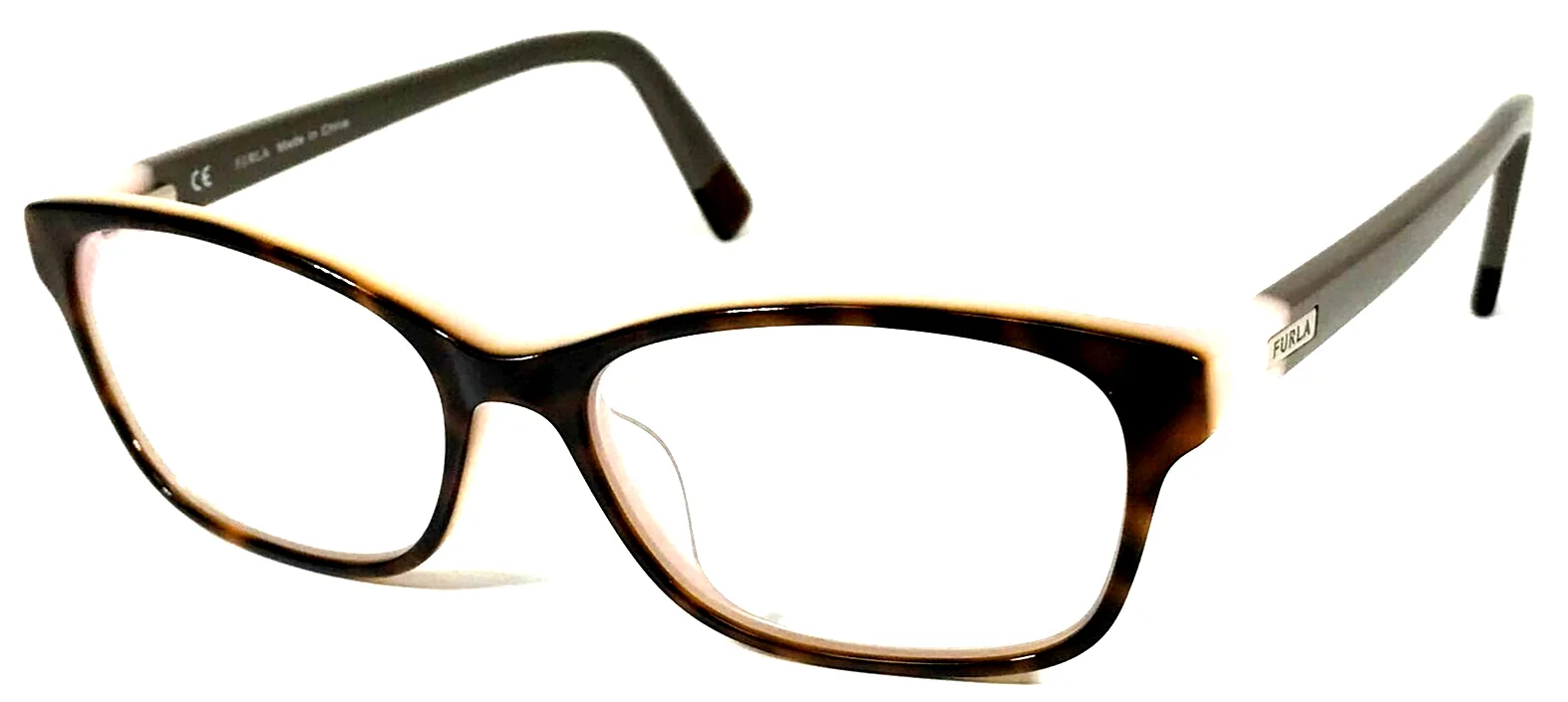 FURLA “TATE” VU4943K COL.01GQ Brown Tortoise/Gray Eyeglasses Frame 53-16-140