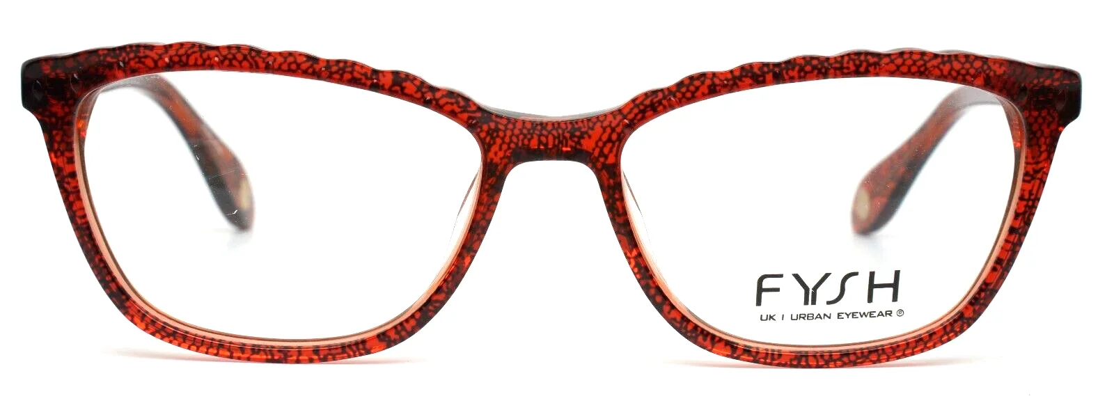 FYSH 3542 767 Berry Lace Womens Cat Eye Full Rim Eyeglasses 52-17-140 B:35 2