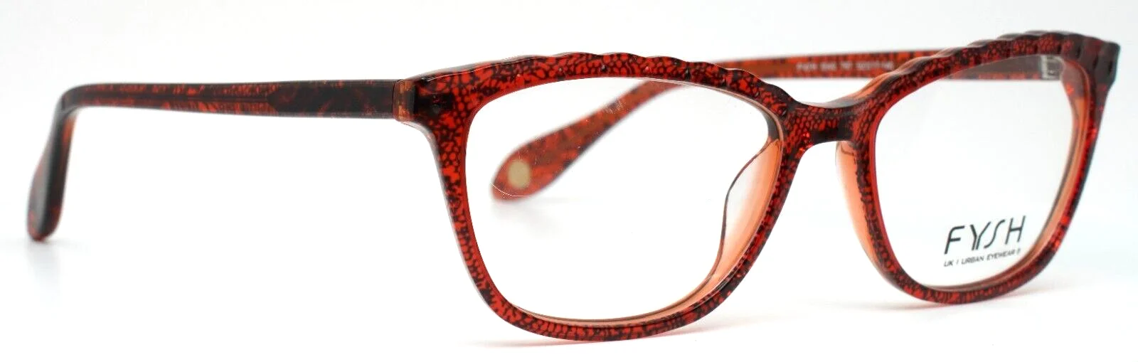 FYSH 3542 767 Berry Lace Womens Cat Eye Full Rim Eyeglasses 52-17-140 B:35 3