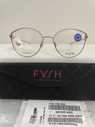 FYSH 3640 S209 Pink Rose Gold Round Metal Optical Eyeglasses Frame 51-21-140 RX