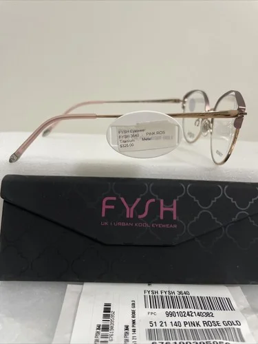 FYSH 3640 S209 Pink Rose Gold Round Metal Optical Eyeglasses Frame 51-21-140 RX 2